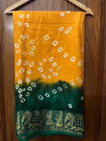 Jacquard Silk Bandhani Saree