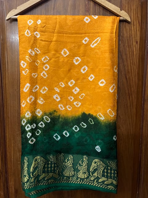 Jacquard Silk Bandhani Saree