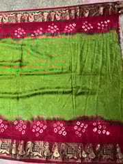 Jacquard Silk Bandhani Saree