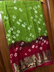 Jacquard Silk Bandhani Saree