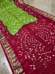 Jacquard Silk Bandhani Saree