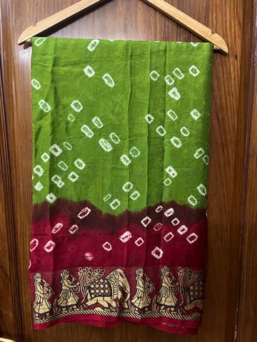 Jacquard Silk Bandhani Saree