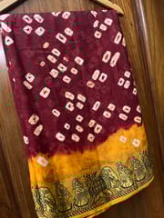 Jacquard Silk Bandhani Saree