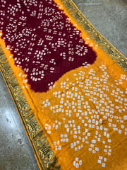 Jacquard Silk Bandhani Saree