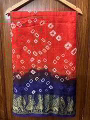 Jacquard Silk Bandhani Saree