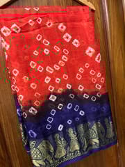 Jacquard Silk Bandhani Saree