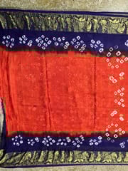 Jacquard Silk Bandhani Saree