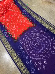 Jacquard Silk Bandhani Saree