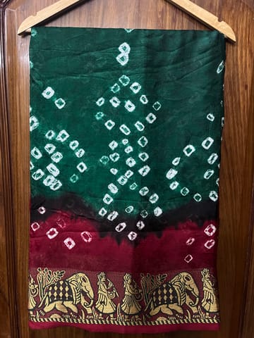 Jacquard Silk Bandhani Saree
