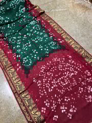 Jacquard Silk Bandhani Saree