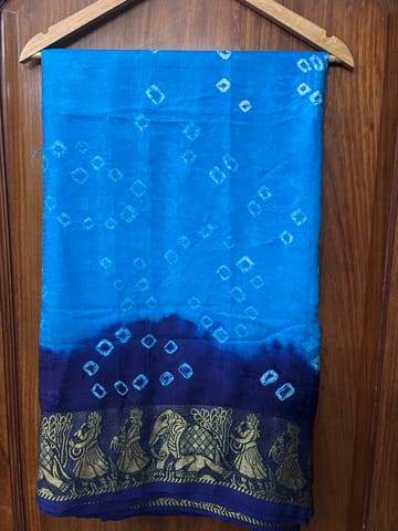Jacquard Silk Bandhani Saree