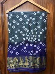 Jacquard Silk Bandhani Saree