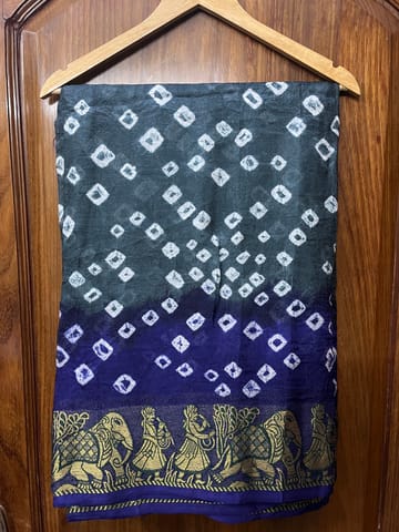 Jacquard Silk Bandhani Saree