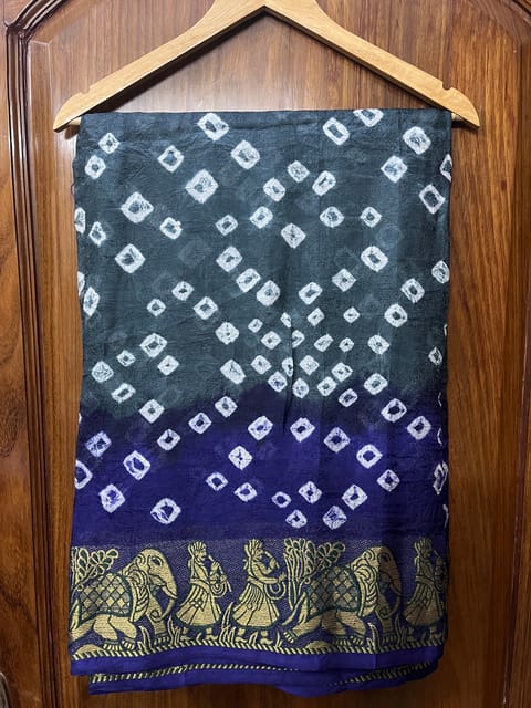 Jacquard Silk Bandhani Saree