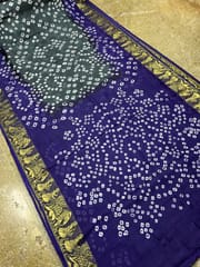 Jacquard Silk Bandhani Saree