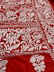 Lotus Theme Kanthawork Saree