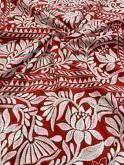 Lotus Theme Kanthawork Saree