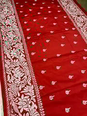 Lotus Theme Kanthawork Saree