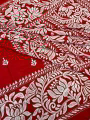 Lotus Theme Kanthawork Saree