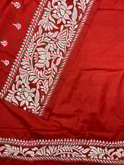 Lotus Theme Kanthawork Saree