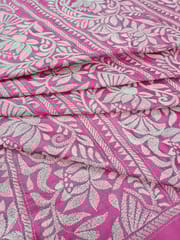 Lotus Theme Kanthawork Saree