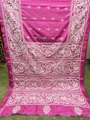 Lotus Theme Kanthawork Saree