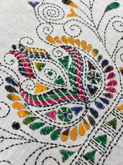 Floral Kanthawork Blouse Piece