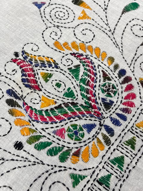 Floral Kanthawork Blouse Piece