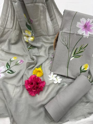 Hand Painted Dress Material