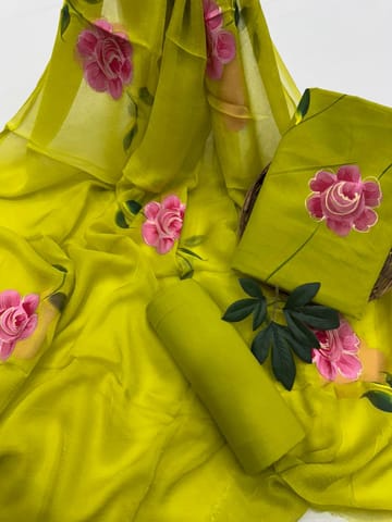 Hand Painted Dress Material