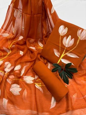 Hand Painted Dress Material