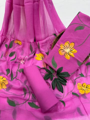 Hand Painted Dress Material