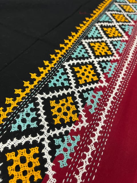 PKUBP30 Premium Dual Color Kutchwork Blouse Piece