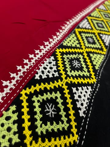 PKUBP42 Premium Dual Color Kutchwork Blouse Piece