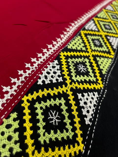 PKUBP42 Premium Dual Color Kutchwork Blouse Piece