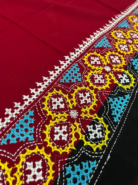 PKUBP69 Premium Dual Color Kutchwork Blouse Piece