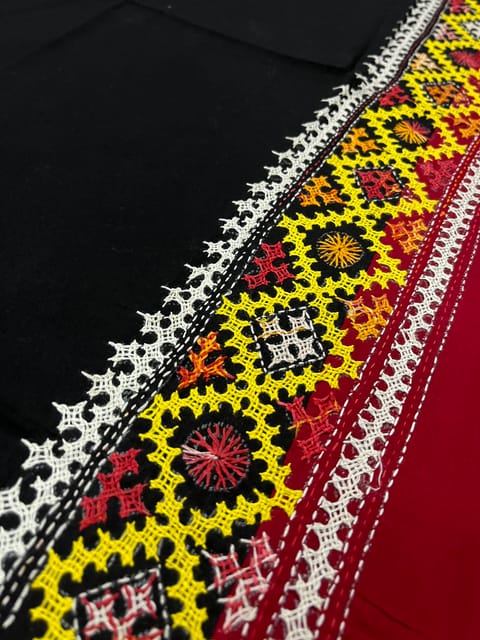 PKUBP70 Premium Dual Color Kutchwork Blouse Piece