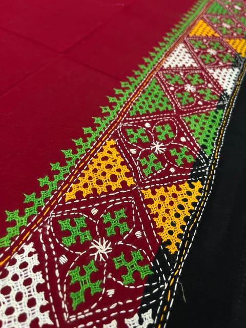 PKUBP105 Premium Dual Color Kutchwork Blouse Piece