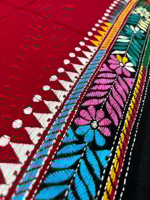 BKABP29 Dual Color Kanthawork Blouse Piece