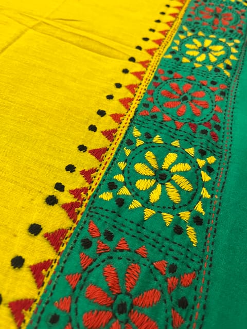 DKABP66 Dual Color Kanthawork Blouse Piece