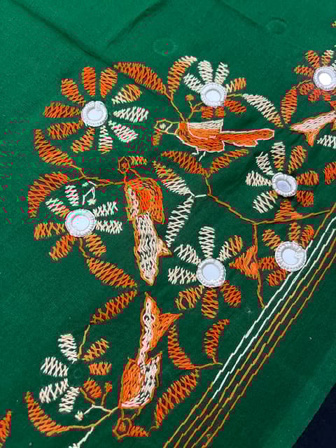 BTBP4 Bird Theme Kanthawork Blouse Piece