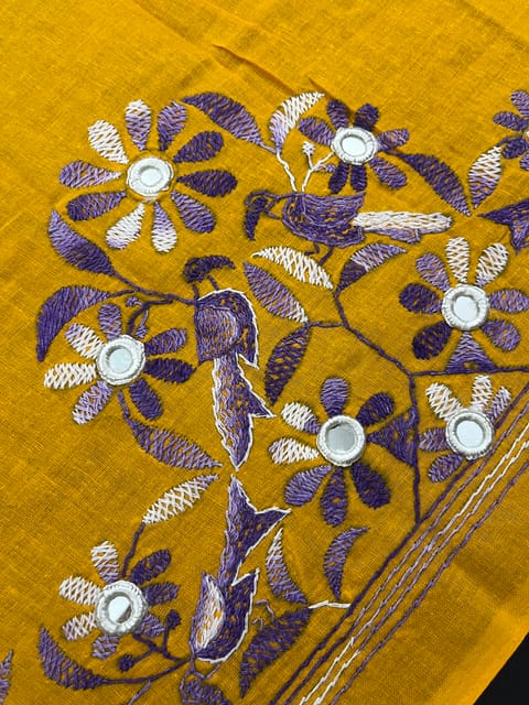 BTBP11 Bird Theme Kanthawork Blouse Piece