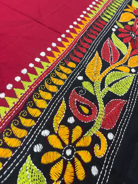 DKABP72 Dual Color Kanthawork Blouse Piece