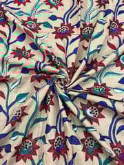 Floral Designer Kanthawork Blouse Piece