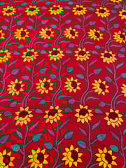 Floral Designer Kanthawork Blouse Piece