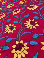 Floral Designer Kanthawork Blouse Piece