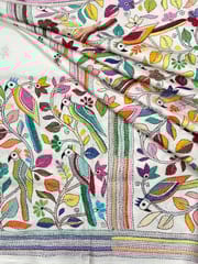 Bird Theme Kanthawork Saree