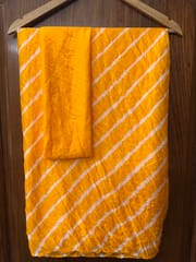 MANGO YELLOW Lehariya Saree
