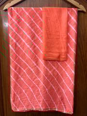 PEACH Lehariya Saree