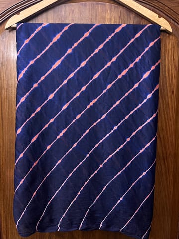 NAVY BLUE n PEACH Lehariya Saree